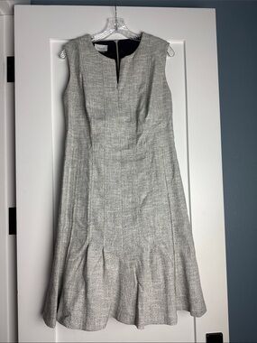 Akris Punto Gray Tweed Fit-and-Flare Dress